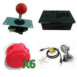 DIY 单人电脑/PS3摇杆控制盒 控台 街机游戏控制模拟器 三和摇杆按钮套件